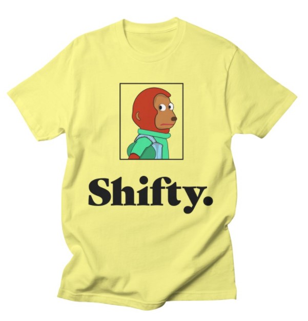 yellow t-shirt shifty monkey